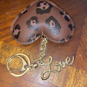 Brand new vintage, brown heart keychain, Mary Kay with love pendant